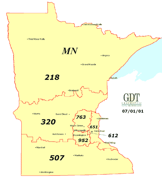 29 Mn Area Codes Map Maps Database Source